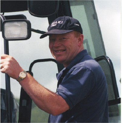 Paul getting ready to cut hay